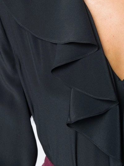 Shop Fendi Ruffle Detail Blouse In Black
