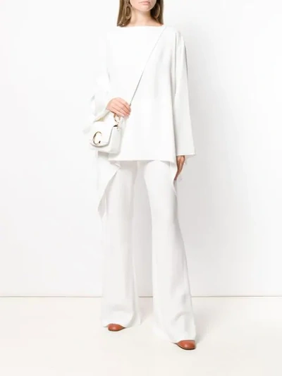 Alberta Ferretti Long-sleeve Oversized Top In White