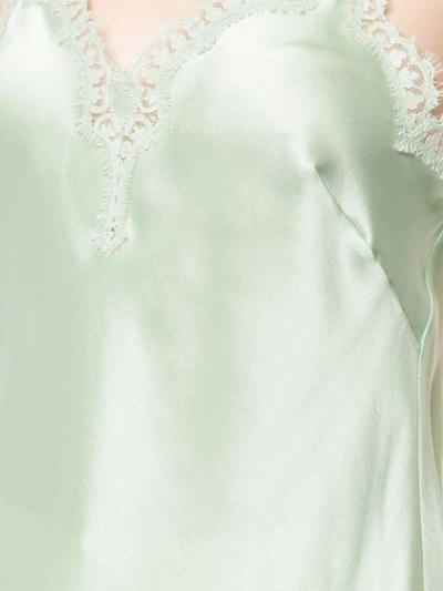 Shop Alberta Ferretti Lace-detail Camisole Top In Green