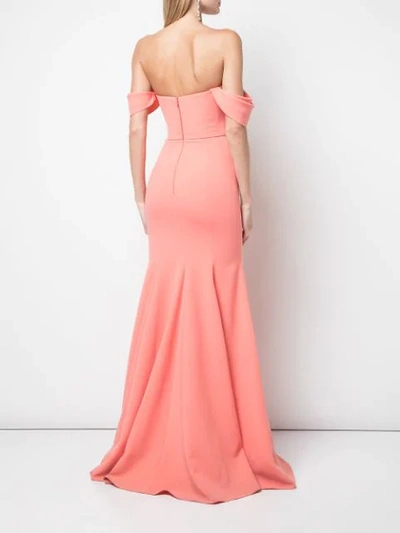 Shop Marchesa Notte Floor Length Dress In Pink