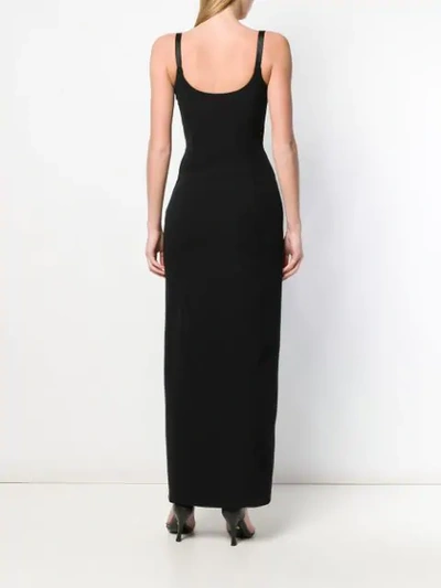 Shop Versace Sweetheart Neck Dress In Black