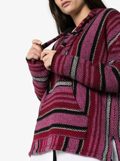 Shop Adaptation Baja Stripe Cashmere Hoodie In Multicoloured
