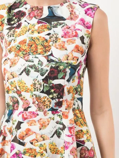 Shop Adam Lippes Floral Print Fluted Dress In Multicolour