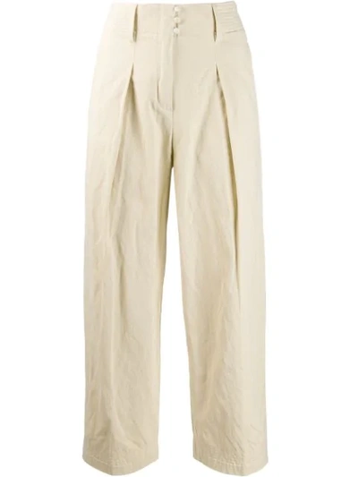 Shop Forte Forte Pleated Trousers In Neutrals