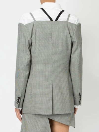 Shop Maison Margiela Shoulder Strap Blazer - Grey