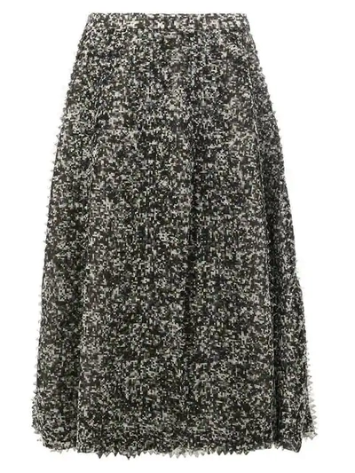 Shop Anrealage Pixelated Print Midi Skirt In Grey