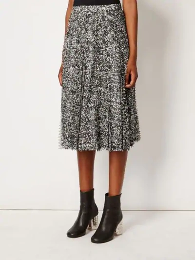 Shop Anrealage Pixelated Print Midi Skirt In Grey