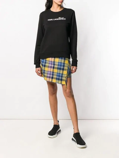 Shop Karl Lagerfeld Ikonik & Logo Sweatshirt In Black