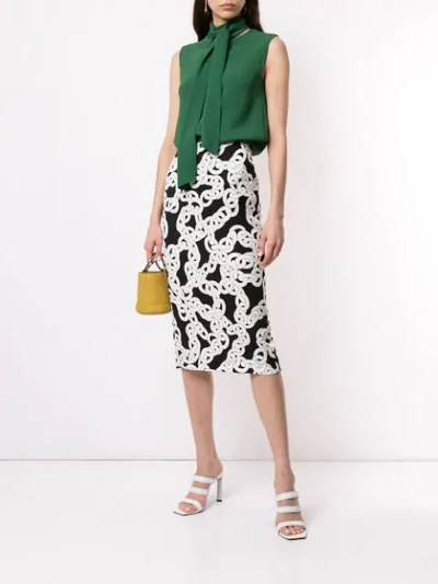 Shop Diane Von Furstenberg Chain Print Skirt In Black