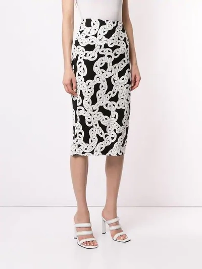 Shop Diane Von Furstenberg Chain Print Skirt In Black
