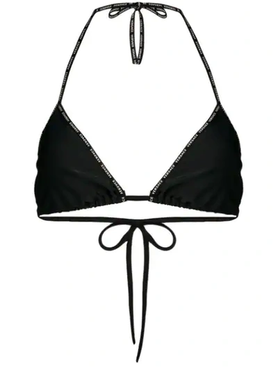 Shop Versace Logo Bikini Top In Black