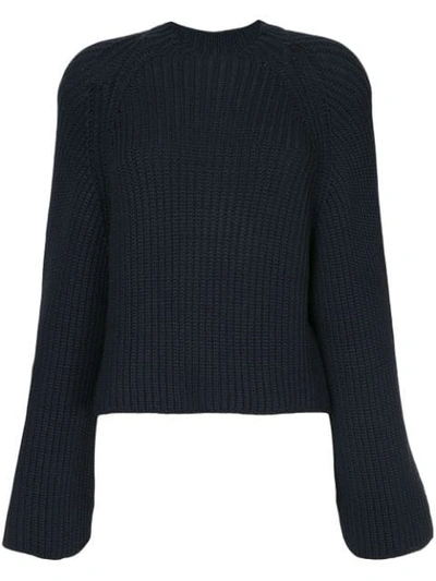 Shop Rosetta Getty Cropped Back Pullover In Blue