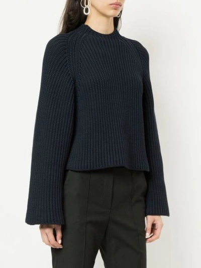 Shop Rosetta Getty Cropped Back Pullover In Blue