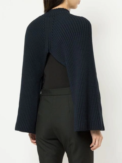 Shop Rosetta Getty Cropped Back Pullover In Blue