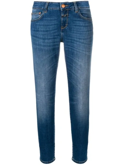 Shop Closed Faded Slim Trousers In Blue