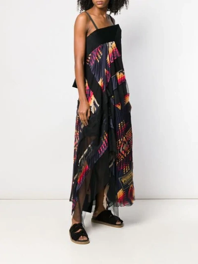 Shop Sacai Pendleton Maxi Dress In Black