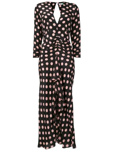 Shop Rixo London Polka Dot Print Dress In Peach Maxi Spot