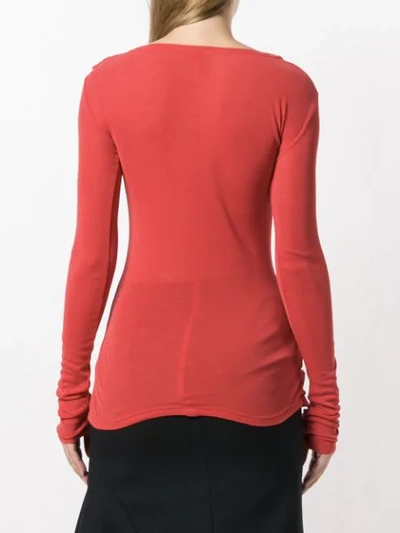 Shop Ben Taverniti Unravel Project Draped Tee In Red