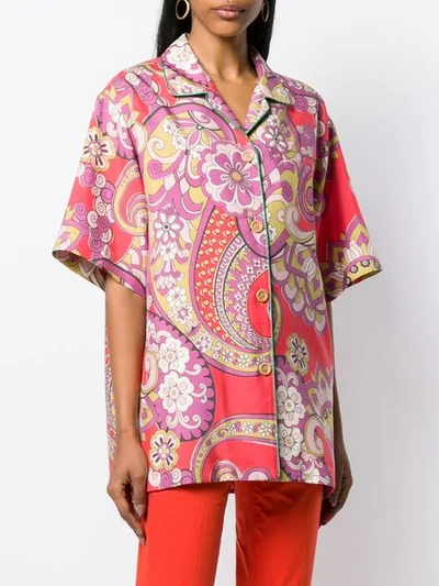 Shop Etro Floral Paisley Print Shirt In Red