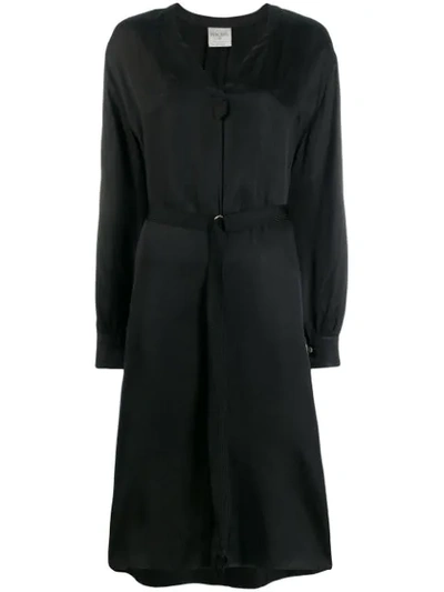 FORTE FORTE BELTED SHIRT MIDI DRESS 