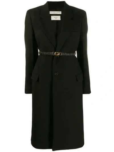 Shop Bottega Veneta Single-breasted Coat In 1092 Black