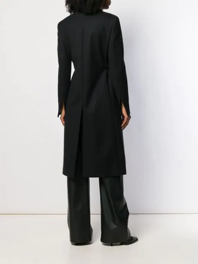 Shop Bottega Veneta Single-breasted Coat In 1092 Black
