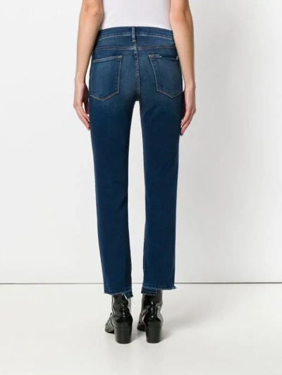 Shop Frame Stretch High-waist Released Jeans In Blue