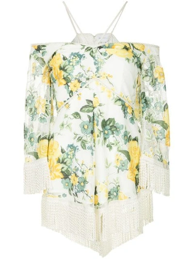 Shop Alice Mccall Le Fleur Floral-print Playsuit - White