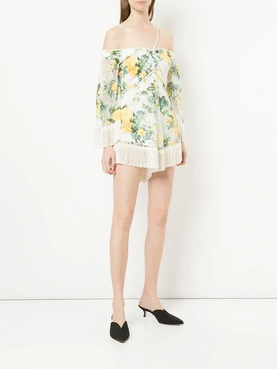 Shop Alice Mccall Le Fleur Floral-print Playsuit - White