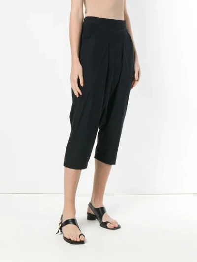 Shop Rick Owens Drop Crotch Trousers - Black