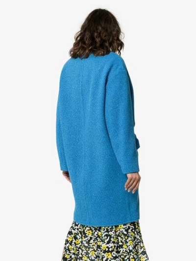 Shop Isabel Marant Étoile Jimi Wool Cocoon Button In 30bu Blue