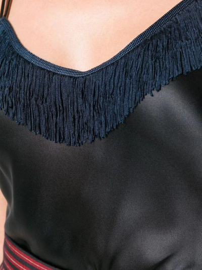Shop Pinko Fringed Camisole Top In Black