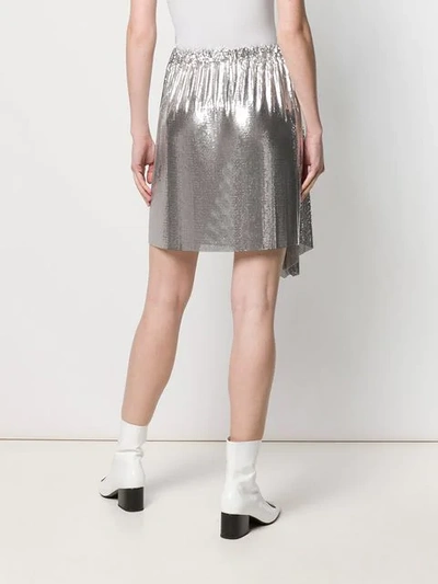 Shop Rabanne Draped Mini Skirt In Silver
