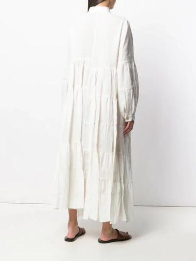 Shop Loewe Paula Striped Dress In White