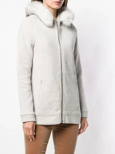 Shop Woolrich Zipped-up Coat In Grey