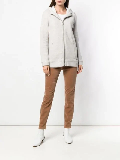 Shop Woolrich Zipped-up Coat In Grey