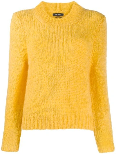 Shop Isabel Marant Ribbed Trim Jumper In Yellow