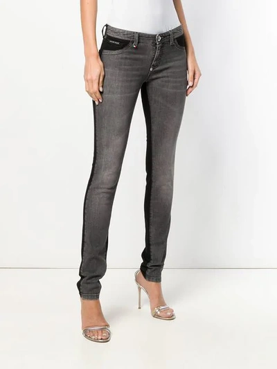 Shop Philipp Plein Double Denim Jeans In Grey