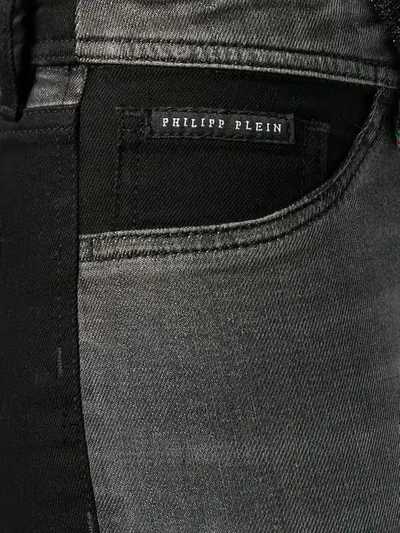 Shop Philipp Plein Double Denim Jeans In Grey