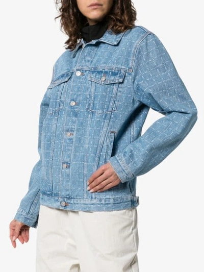 Shop Alyx Logo Print Denim Jacket In Blue