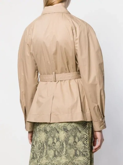 Shop Stella Mccartney Belted Trench Jacket In Neutrals