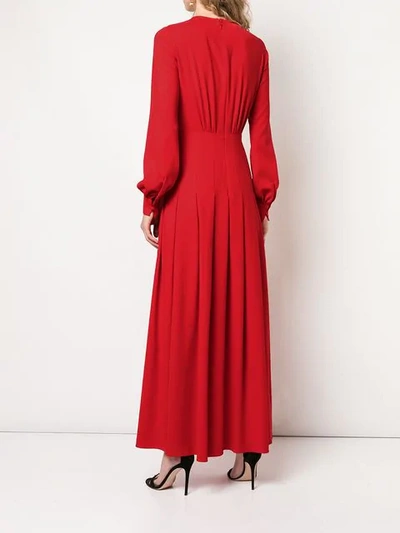 Shop Oscar De La Renta Keyhole Evening Dress In Red