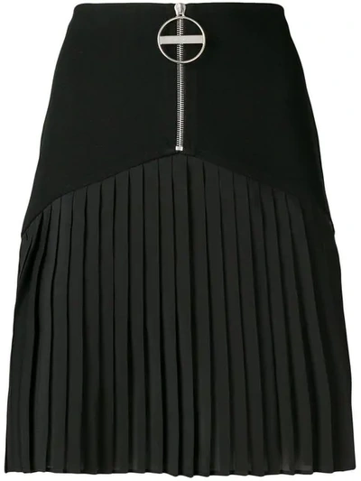 Shop Givenchy Zipped Pleated Skirt In Black