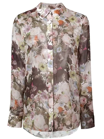 Shop Adam Lippes Floral Print Shirt In White