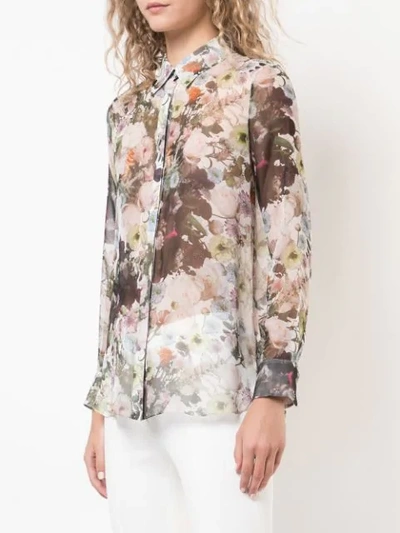 Shop Adam Lippes Floral Print Shirt In White