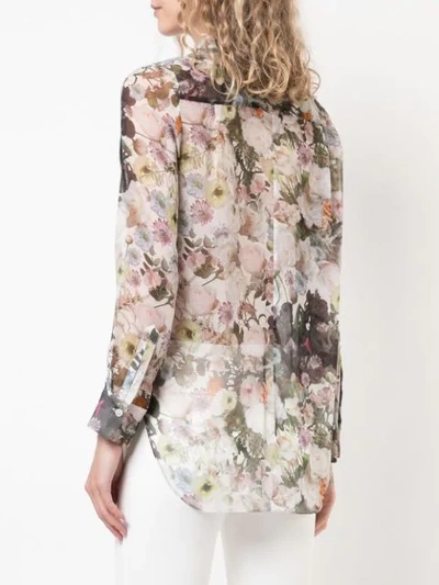 Shop Adam Lippes Floral Print Shirt In White
