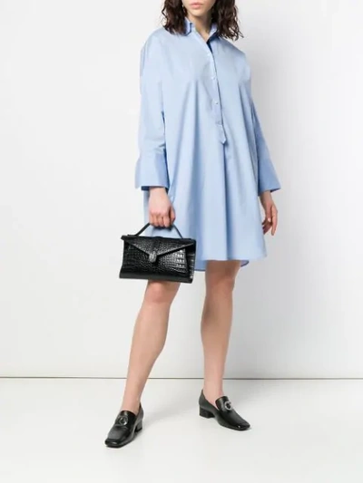 Shop Alberto Biani Oversized Shirt Dress In Blue