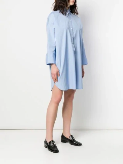 Shop Alberto Biani Oversized Shirt Dress In Blue