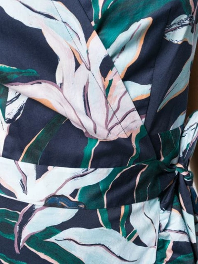 Shop Tory Burch Floral-print Wrap Dress In Blue ,green