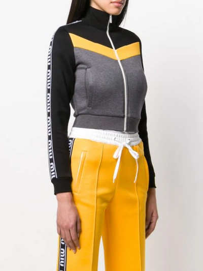 Shop Miu Miu Jacke In Colour-block-optik - Grau In Grey